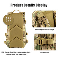 Taktischer Rucksack mit Schnellverschluss-Design Tagesrucksack MC/ MC Schwarz mit EVA-Verstärktem Polster-Rückenteil Mehrere Fächer