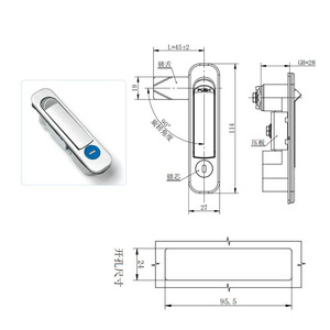 Kete công nghiệp hợp kim kẽm MS737 đẩy nút Swing xử lý bảng điều khiển khóa chuyển đổi Tủ mùa xuân Khóa phân phối hộp khóa cửa - Product Image 6