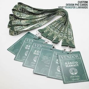 Juego de Tarjetas de PVC Personalizadas al por Mayor y Cordón para el Cuello, Cordón para Tarjetas de Identificación de Poliéster Sublimado - Product Image 1