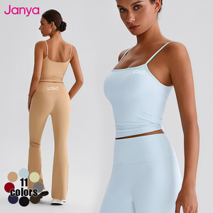 Janya all'ingrosso delle donne 2 pezzi tuta sportiva in tessuto riciclato Flare Yoga pantaloni Set veloce asciugatura palestra Set di <span class=keywords><strong>abbigliamento</strong></span> Fitness - Product Image 1