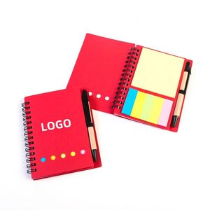 <b>Mini</b> <b>Notebook</b> Custom Cheap Spiral Notepad Self-adhesive Kraft Cover Notepad With Pen Sticky Notes for Promotion - Product Image 1