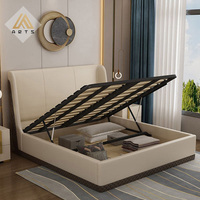 Neuankömmling Italienische Luxus Schlafzimmer möbel neueste Design Queen-Size-moderne Bett King-Size-Echt leder Hotel betten
