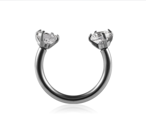 Anillo de Titanio F136 para Septum, Anillo de Nariz en Forma de Herradura con Circonita Cúbica 5A, Piercing Gótico para Ceja, Oreja y Cartílago, Estilo Punk Urbano - Product Image 5