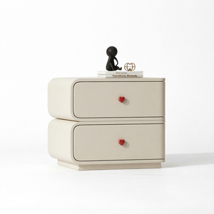 Table de chevet ovale moderne, table de chevet compacte en bois, armoire de rangement pour chambre à coucher, hôtel - Product Image 1