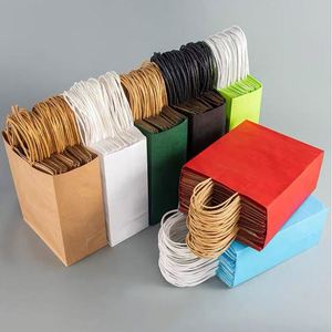 Wholesale Classic Food Grade Pink Kraft Paper <b>Bags</b> Offset Printing Custom Logo Recyclable Reusable Takeaway Coffee <b>Bread</b> Bakery - Product Image 1