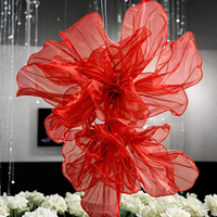 Hoogwaardige gigantische organza bloemen bruiloftdecoratie voor etalages Pasen Kerst decoratie Aanpasbare maat en kleuren