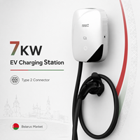 Pengisi Daya Dinding EV Rumah Tangga Bersertifikasi EAC Tipe C 7kW Fase Tunggal Stellar Star Baru IP55 OCPP 1.06 Retrofit/Upgrade Rentang Suhu Luas