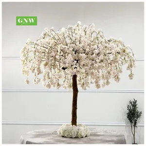 GNW all'ingrosso acquista matrimonio fiore di seta acero Banyan glicine legno Hotel giardino decorazione grande albero artificiale economico