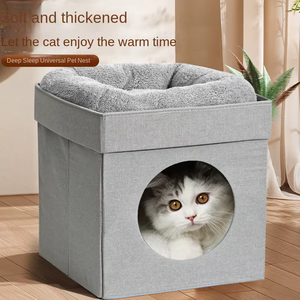 Gran cubo apilable cueva gato árbol rascador plegable gato casa cama para gatos de Interior Diseño transpirable - Product Image 3