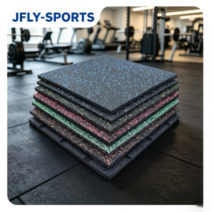 Dalles en caoutchouc robustes pour salle de sport, résistantes à la pression, pour la pose d'équipements lourds, projet de revêtement de sol pour club de fitness commercial - Product Image 1