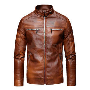 2024 dernière conception veste en cuir à manches longues pour hommes avec Logo personnalisé tissu de haute qualité vêtements décontractés d'hiver disponibles bas prix - Product Image 2