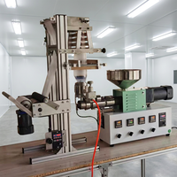 Machine de soufflage de microfilm pour la R&D, extrudeuse de plastique portable de bureau 250W, machine de fabrication d'échantillons de film à l'échelle du laboratoire pour PE PP Masterbatch
