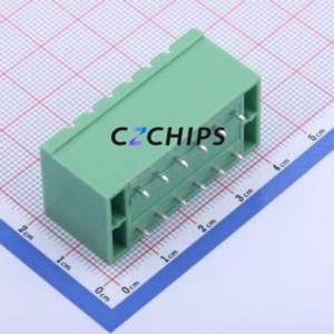 KF2EDGKVHM-5.0-2*6P Plug-in Terminal Block Through hole,P=5mm Connector Board-to-Board / Socket - Closed Screw Fixing 5mm Green - Product Image 2