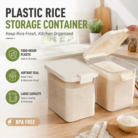 Charming Food-grade Plastic Rice Storage Container Home Use Nordic Style Kitchen Insect-Proof Moisture-Proof Sealed Large