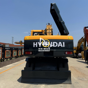 Excavatrice sur pneus d'occasion originale coréenne Hyundai 210w-9 avec moteur Cummins Stock de vente de machines de construction à moment de charge élevée - Product Image 2