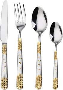 Juego de cubiertos de metal de calidad superior ergonómico Utensilios duraderos con bordes lisos para bodas Comedor en casa Cafeterías Oficinas - Product Image 6