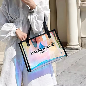 Bolso de Playa Transparente Impermeable Holográfico Iridiscente de TPU para Toallas, de Lujo para Mujer, Otoño, Shenzhen Hongfei - Product Image 2