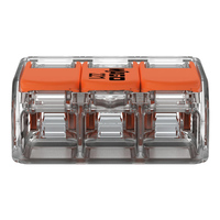 Connecteur Wago 3 Pôles Original 221-413 en Plastique pour Fil Électrique avec Leviers de Manœuvre, En Stock