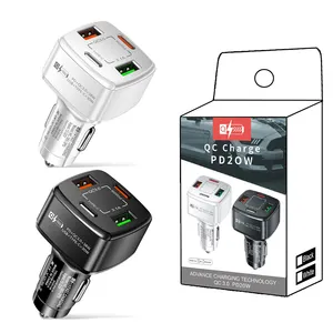 PD20W Schnelles Auto ladegerät 30W 4 USB-Anschluss 4 in1 QC3.0 Auto ladegerät Kompatibles Auto-Netzteil iPhone und Android-Geräte