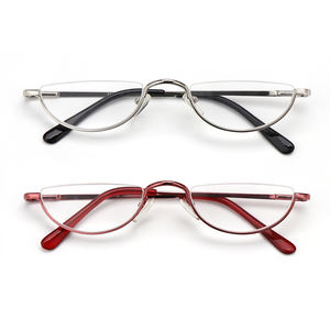Wholesale Half Frame Anti Blue Light Trendy Red Designer Fashion Prescription <strong>Glasses</strong> Metal Custom <strong>Reading</strong> <strong>Glasses</strong> Women - Product Image 1