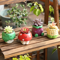 Mini pot de fleurs créatif en résine ROOGOR en forme de champignon, mignon et amusant, avec trou de drainage, écologique, pour la maison, le jardin ou le bureau