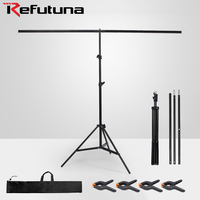 Support de fond de scène 200x200cm pour studio photo, kit de support pour arrière-plans de photographie, accessoires pour portraits et prises de vue de produits, compatible avec les fonds en PVC