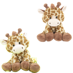 Peluche <span class=keywords><strong>girafe</strong></span> tachetée originale, vue <span class=keywords><strong>de</strong></span> devant et <span class=keywords><strong>de</strong></span> derrière, crinière moelleuse et cornes rondes, coussin compagnon lavable pour bébé - Product Image 2