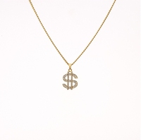 Colliers pendentifs en alliage Hip-Hop avec symbole du dollar américain, finition plaquée, tendance pour les cadeaux de la fête des pères et de Pâques