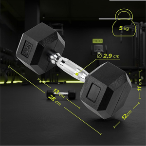 Ensemble d'haltères hexagonales en caoutchouc pour entraînement de force en salle de sport, vente en gros - Product Image 5