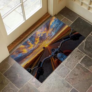 Sunset Motorcycle Ride <b>Door</b> <b>Mat</b> 17x29.5 Inch Handmade Non-Slip Farmhouse Style <b>Indoor</b> Outdoor Rug for Entryway Home Decor - Product Image 4