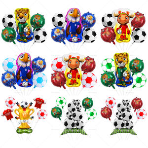 Kit de 5 Ballons de Décoration Thème Match de Football pour la Coupe <span class=keywords><strong>du</strong></span> Monde de Football 2026 – Ballons en Aluminium en Forme de Mascotte – Grande Vente - Product Image 1