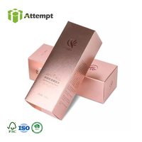 Kotak Kertas Kosmetik Mewah Grosir dengan Embossing, Lapisan Spons, Finishing Glossy UV Reverse, Kemasan Lipat yang Dapat Disesuaikan untuk Perawatan Kulit