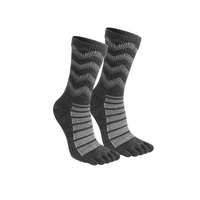 Chaussettes de sport pour hommes, respirantes, antibactériennes, à séchage rapide, en laine mérinos, à cinq doigts, pour la course à pied, la randonnée et l'alpinisme