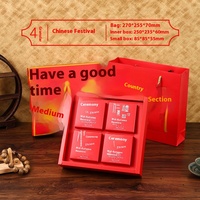 Boîtes à gâteaux de lune traditionnelles chinoises élégantes en rouge, avec des dossiers, des estampes, du carton recyclable, célébrant les festivals des peuples