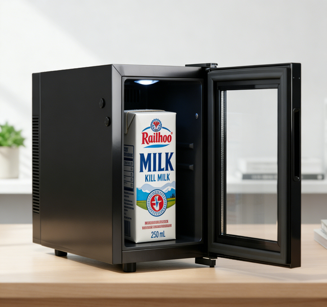 Bulk Price Best Selling 10L 12L 16L  Milk Cooler Manufacturer Small Glass DoorPortable for Coffee Machine