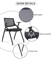 Chaise de bureau pliable ergonomique moderne personnalisable en maille, réglable en hauteur, pivotante, confortable, en tissu, directement de l'usine