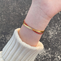 Bracelet en acier inoxydable plaqué or haut de gamme, étanche, tendance, lisse, minimaliste, délicat, avec zircone, pour femmes, bijoux en gros
