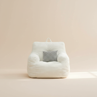 Fauteuil pouf contemporain en velours côtelé pour salon moderne, confortable et inclinable, style minimaliste