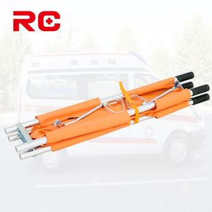 Produk baru aluminium portabel lipat ringan tandu lipat ganda untuk penyelamatan medis darurat dan penggunaan ambulans - Product Image 4