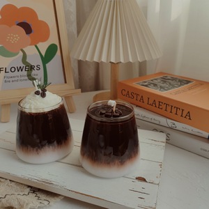 Milk Foam Iced Americano Coffee Scented Candle Glass <b>Cup</b> Decor Shooting Prop Gift Souvenir - Product Image 1