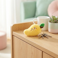 Porte-clés en peluche doux et mignon de 8 cm, motif fruits de dessin animé (banane, mangue), pour sacs et enfants