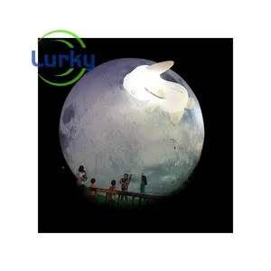 Customized Inflatable Moon Ball Inflatable Festival Jade Rabbit Model Light Cartoon Inflatable Moon Ball Model Glowing