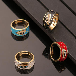 Anillo de plata de primera ley con forma de ojo de pavo para mujer, sortija, plata esterlina, esmalte, oro, aleación de cobre, estilo Punk, joya fina - Product Image 3