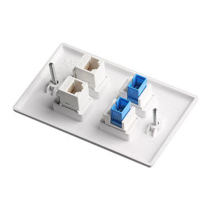 SETO américain CAT5E RJ45 réseau ordinateur prise panneau facial panneau mural à brosse blanche à quatre ports avec coupleur à bride SC fibre optique - Product Image 4