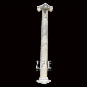 उच्च गुणवत्ता हाथ नक्काशीदार प्राकृतिक संगमरमर स्तंभ पत्थर स्तंभ प्रतिमा - Product Image 2