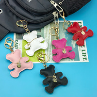 Meilleures ventes : Pendentif porte-clés ours en peluche en PVC, style dessin animé, mignon et simple, emballage en vrac, sans impression