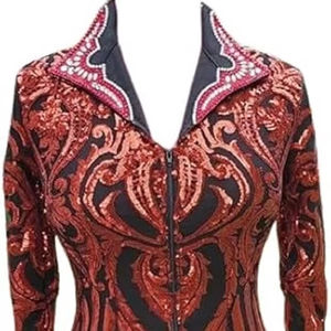 Veste de spectacle en nylon personnalisée en usine équestre pour dames et hommes vêtements de sport pour l'équitation Style occidental - Product Image 1