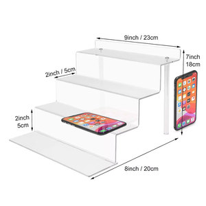 Elevadores acrílicos aceptables personalizados OEM 11,8 "W X 8,5" D Exhibición escalonada de acrílico de tres niveles Decoración de exhibición de joyería - Product Image 1