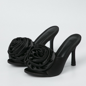 2023 Summer New fairy Style Fashionable Flower High Heel Sandals and <b>slippers</b> Size 35-42 - Product Image 5