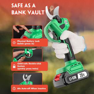 Sécateur sans fil 20V avec moteur sans balais pour la coupe du bois, outil de jardinage, cisailles d'élagage CP-20AE-1 - Product Image 2